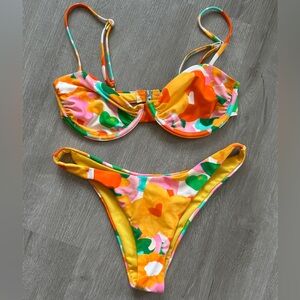 Yellow Floral Bikini Set